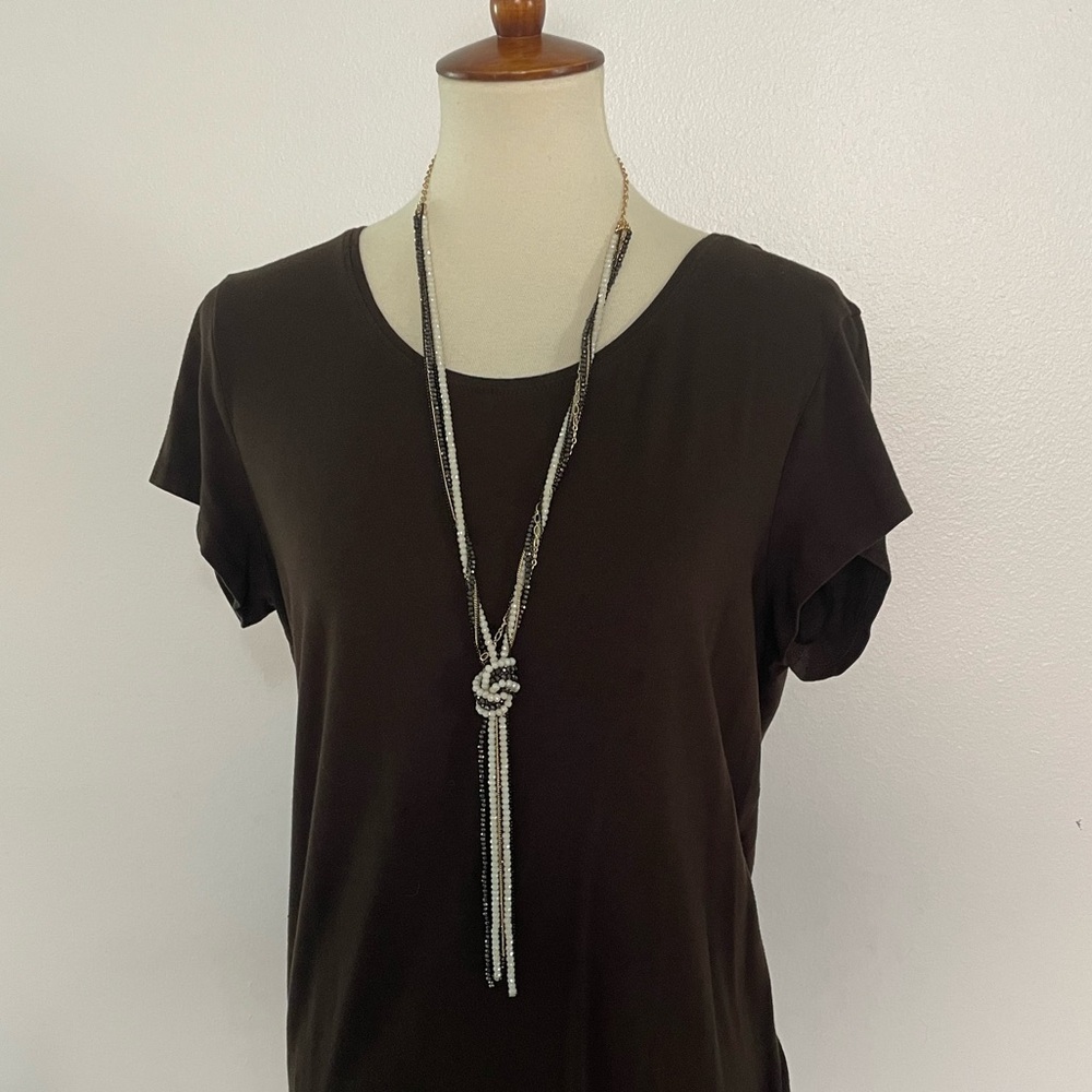 NWT - The Limited Black and White Lariat Necklace * New with Tags!